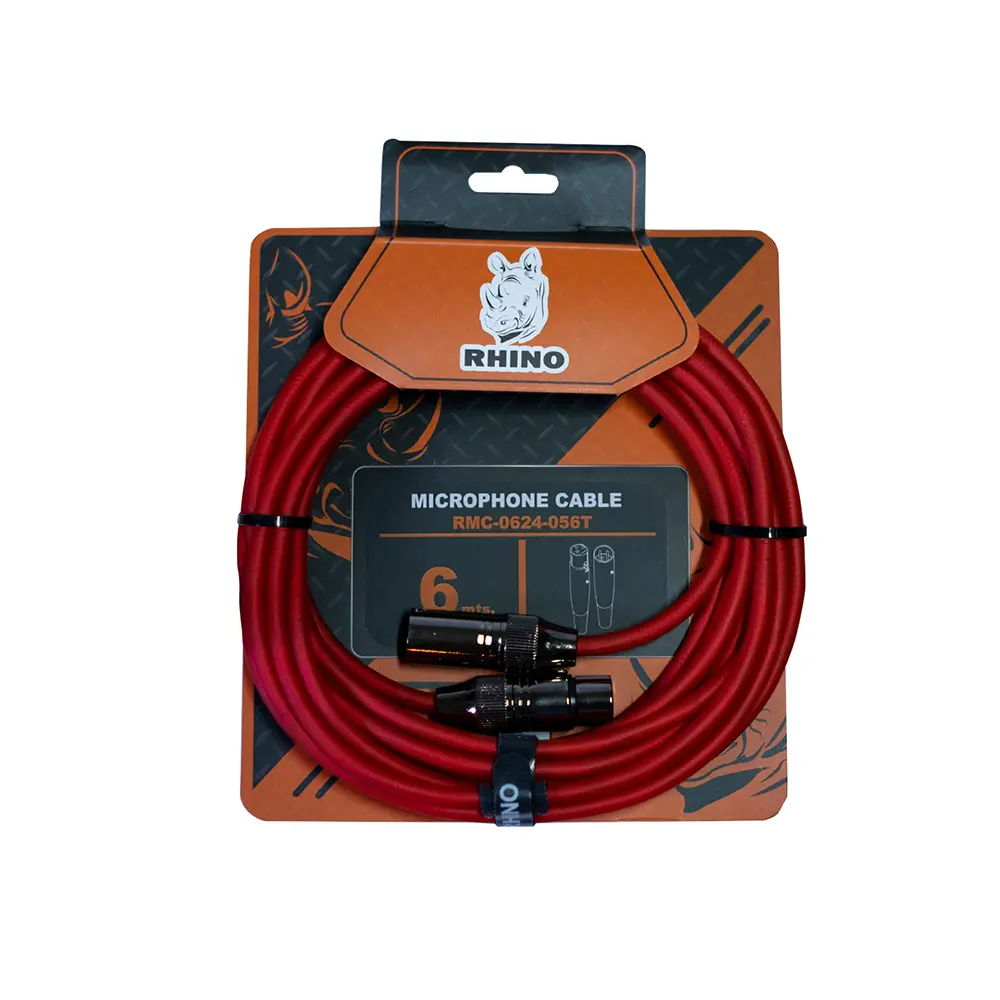 RMC0624056TRD CABLE XLR A XLR RHINO 6 METROS PARA MICROFONO TRANS ROJO