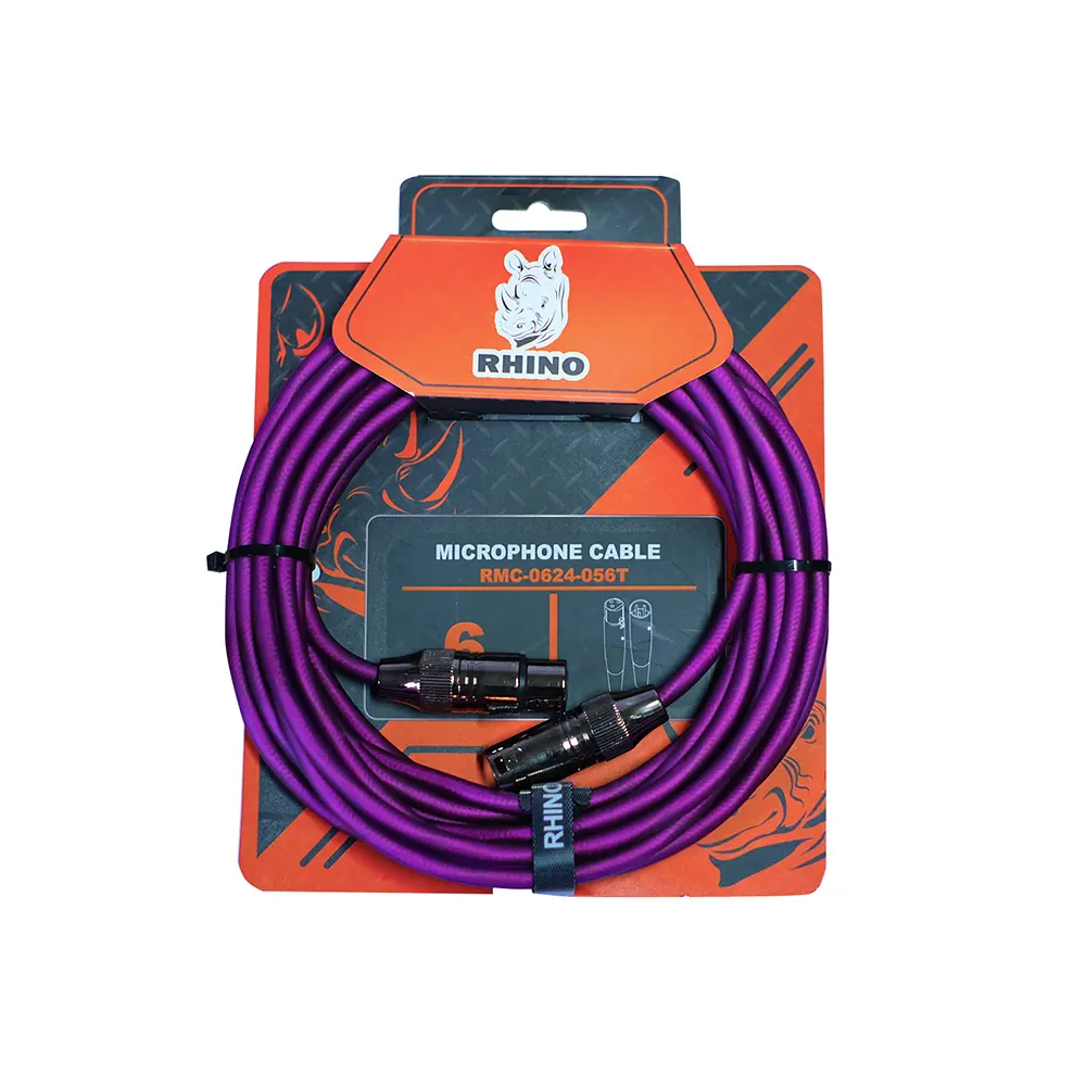 RMC0624056TPU CABLE XLR A XLR RHINO 6 METROS PARA MICROFONO TRANS MORADO