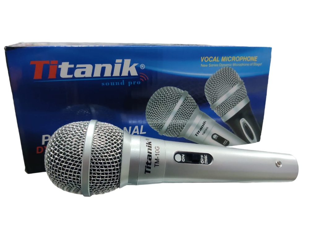 TM10G MICROFONO TITANIK ECONOMICO GRIS C/CABLE 4.5MTS XLR A 1/4