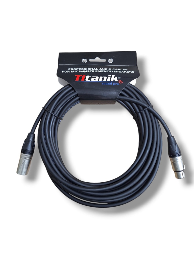 CABLE TITANIK XLR MACHO A XLR HEMBRA 10M